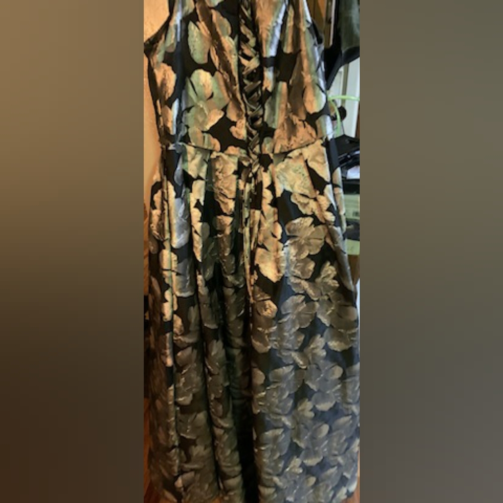 Floral Formal Dress with Silver Sequins - Picture 5 of 7